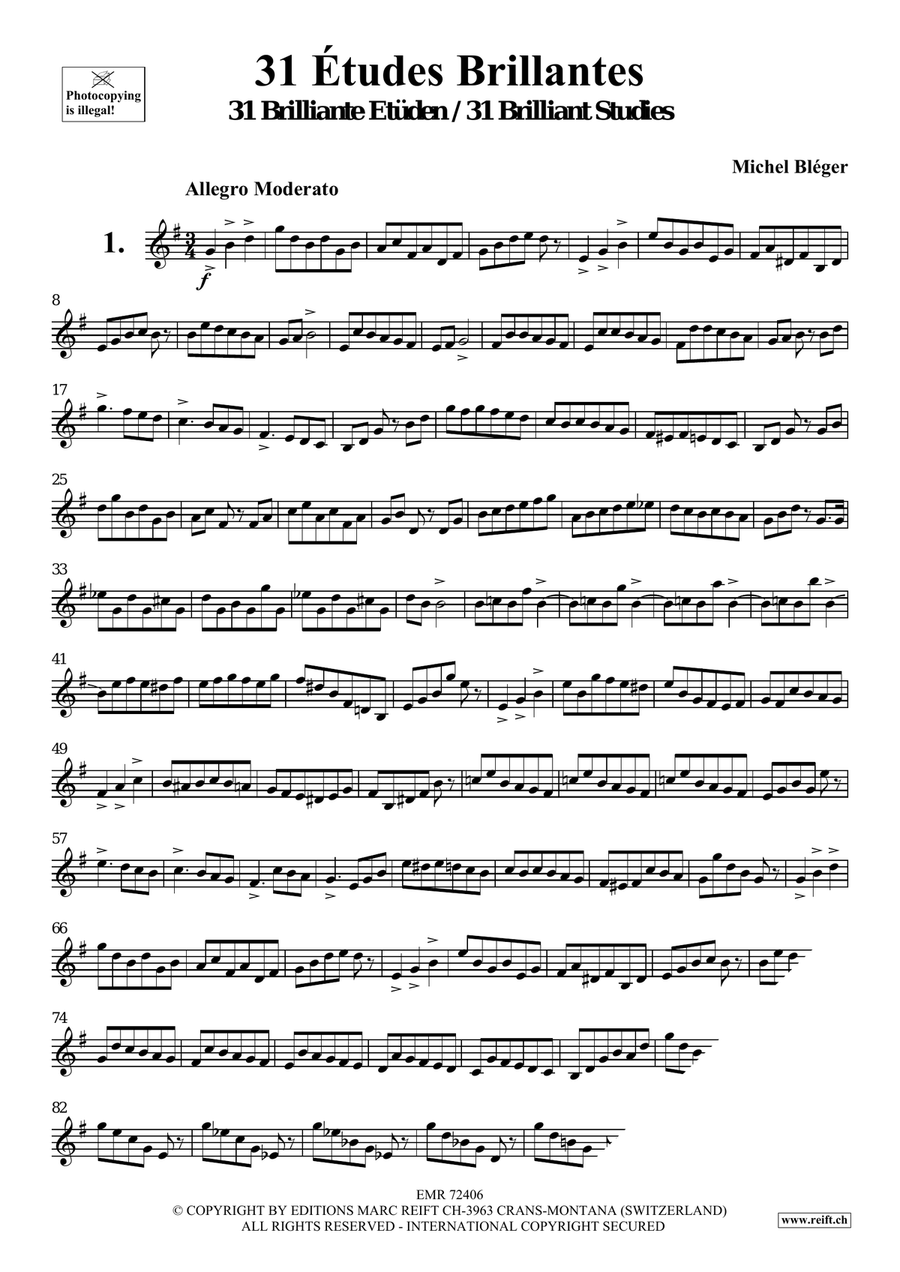 31 Etudes Brillantes 31 Etudes Brillantes Trombone scores gallery preview page 3
