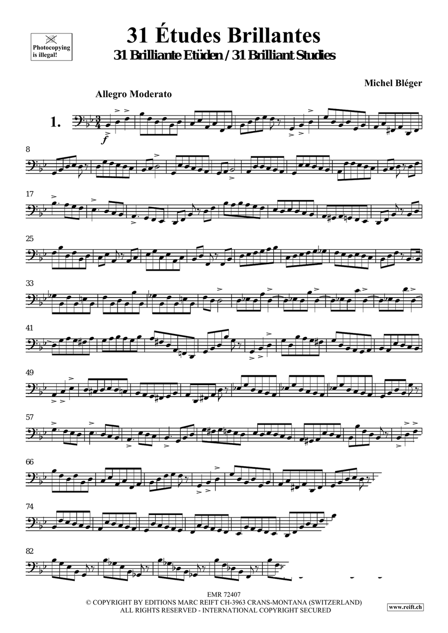 31 Etudes Brillantes 31 Etudes Brillantes Trombone scores gallery preview page 3