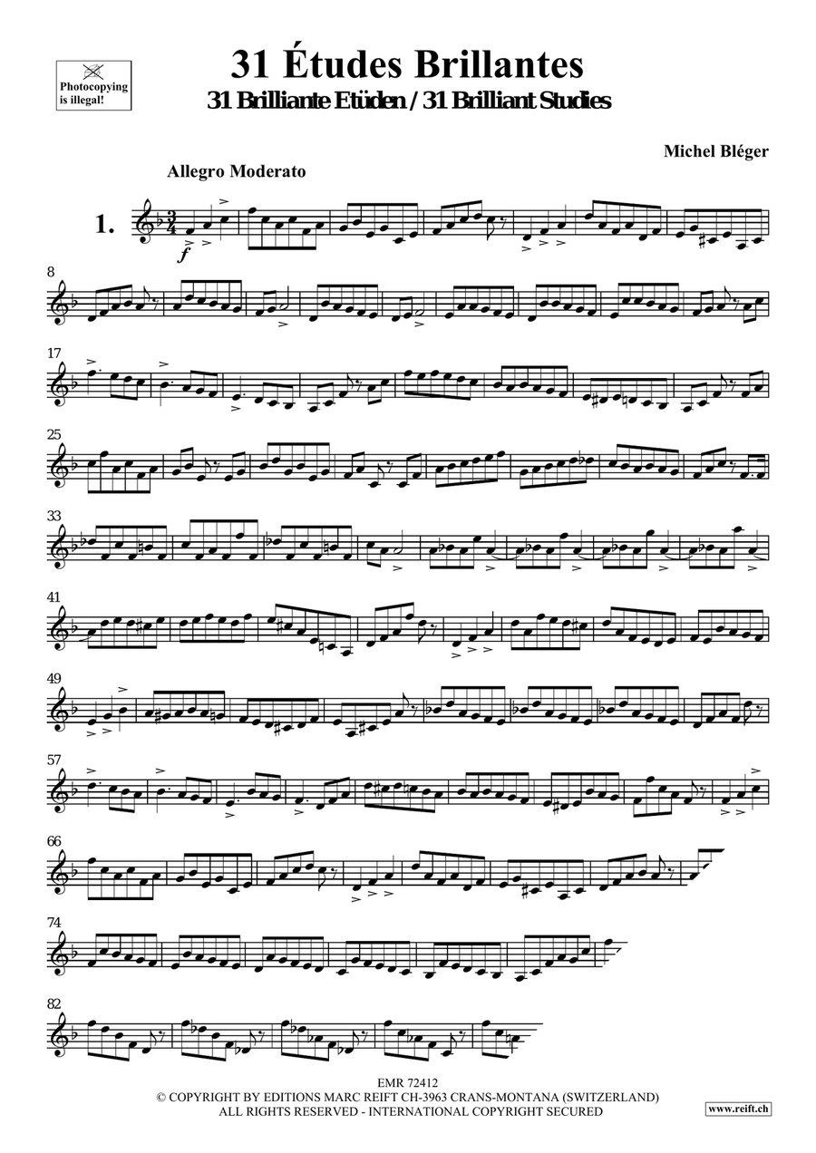 31 Etudes Brillantes 31 Etudes Brillantes Score scores gallery preview page 3