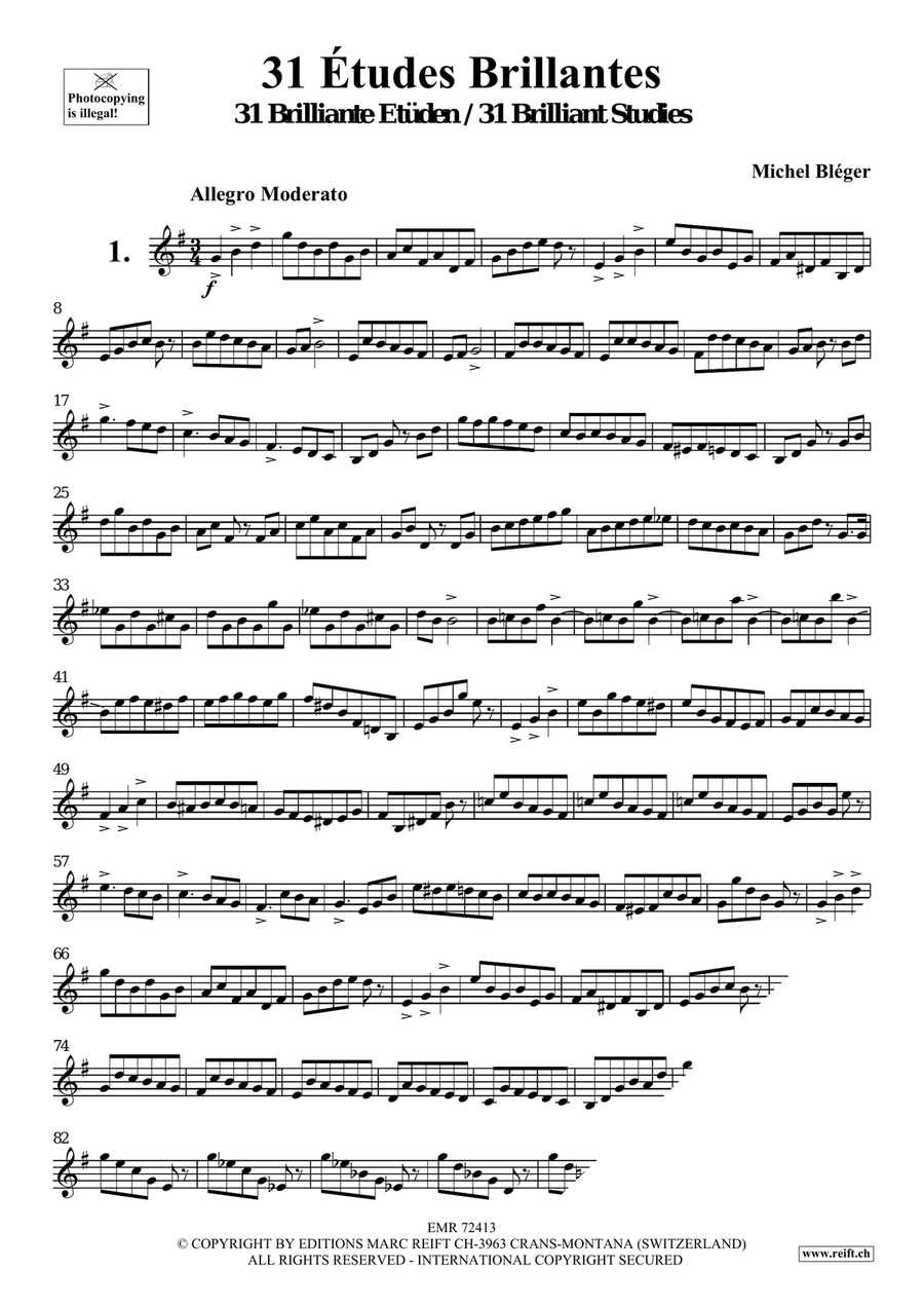 31 Etudes Brillantes 31 Etudes Brillantes Score scores gallery preview page 3