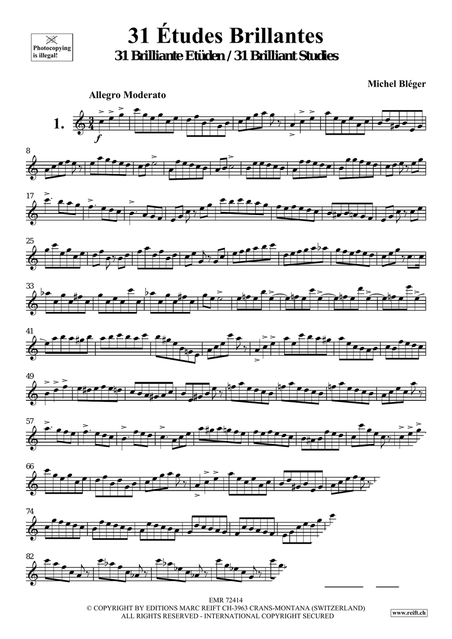 31 Etudes Brillantes 31 Etudes Brillantes Violin Solo scores gallery preview page 3
