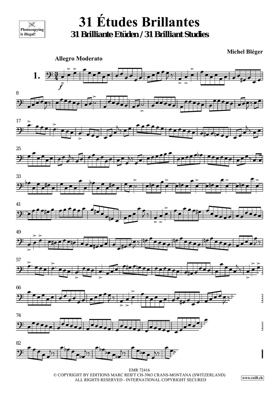 31 Etudes Brillantes 31 Etudes Brillantes Cello scores gallery preview page 3