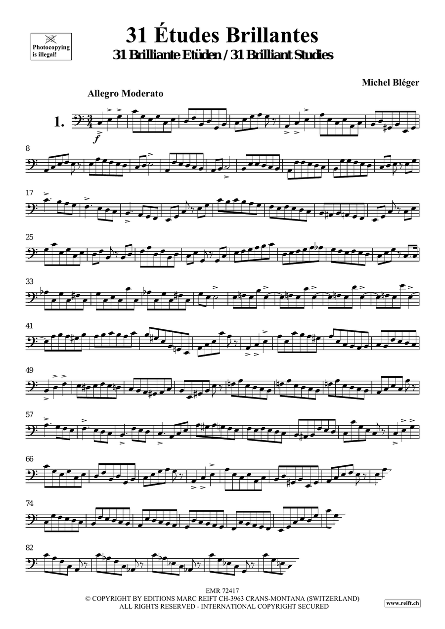 31 Etudes Brillantes 31 Etudes Brillantes Double Bass scores gallery preview page 3
