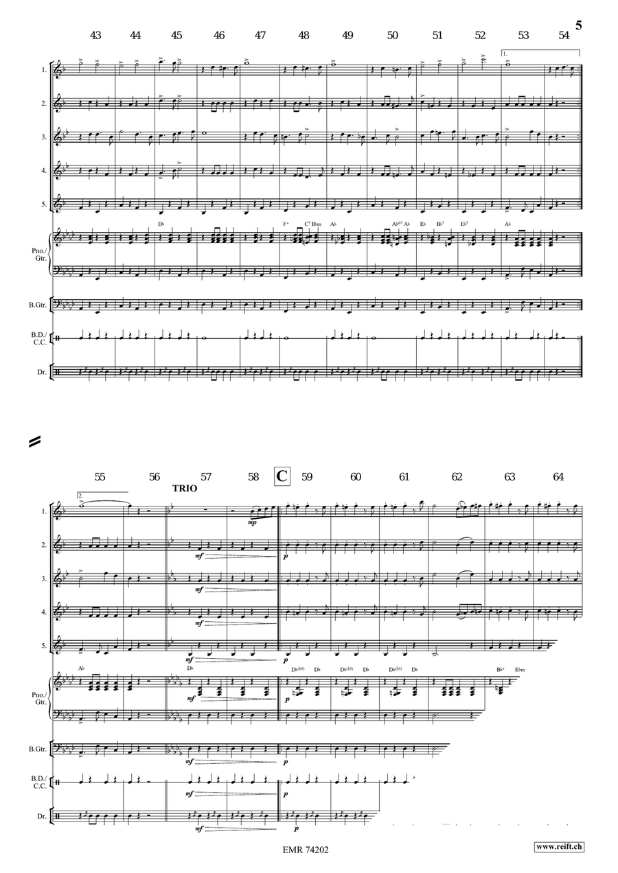 In Treue fest In Treue fest Saxophone Quintet scores gallery preview page 5