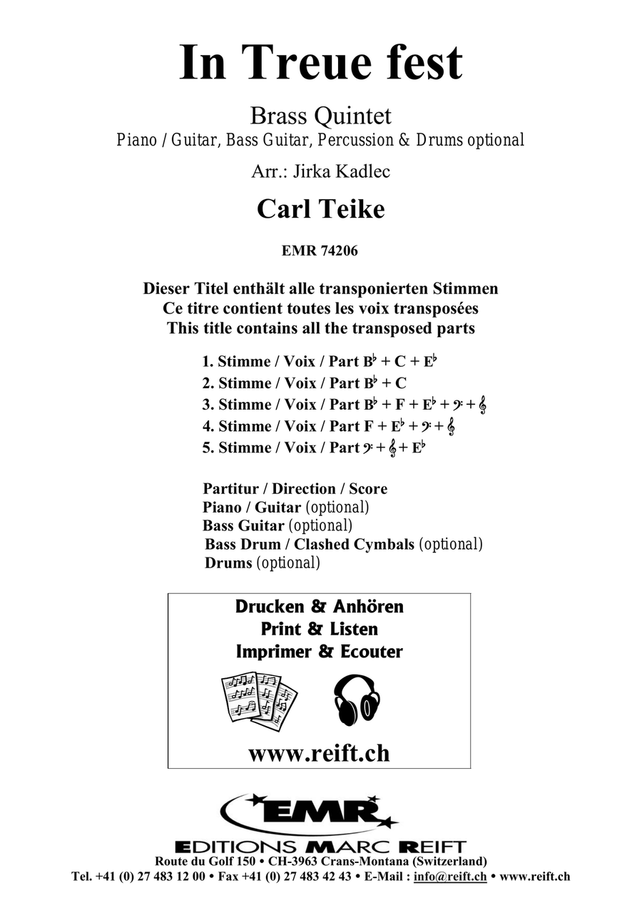 In Treue fest In Treue fest Brass Quintet scores gallery preview page 2