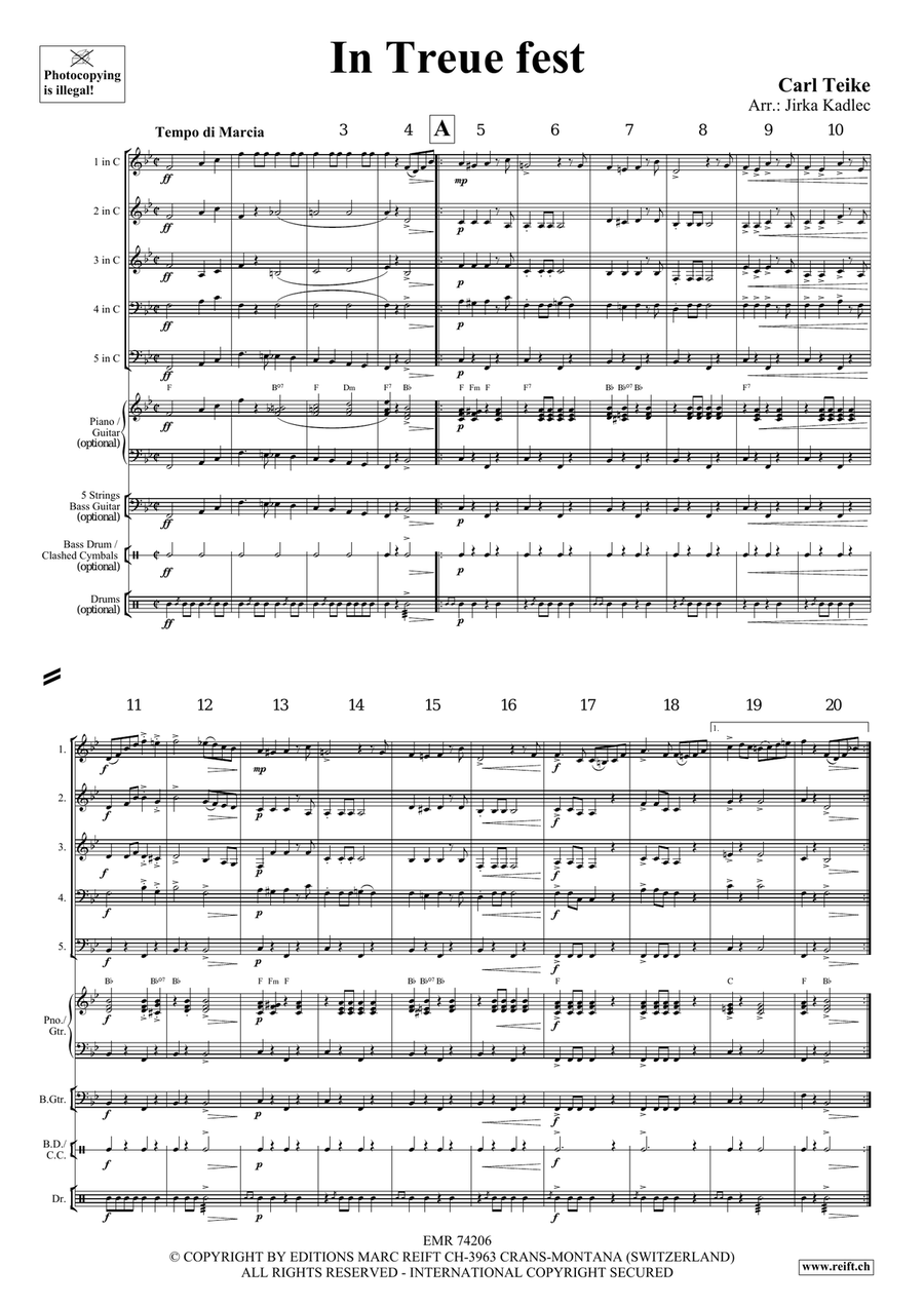 In Treue fest In Treue fest Brass Quintet scores gallery preview page 3