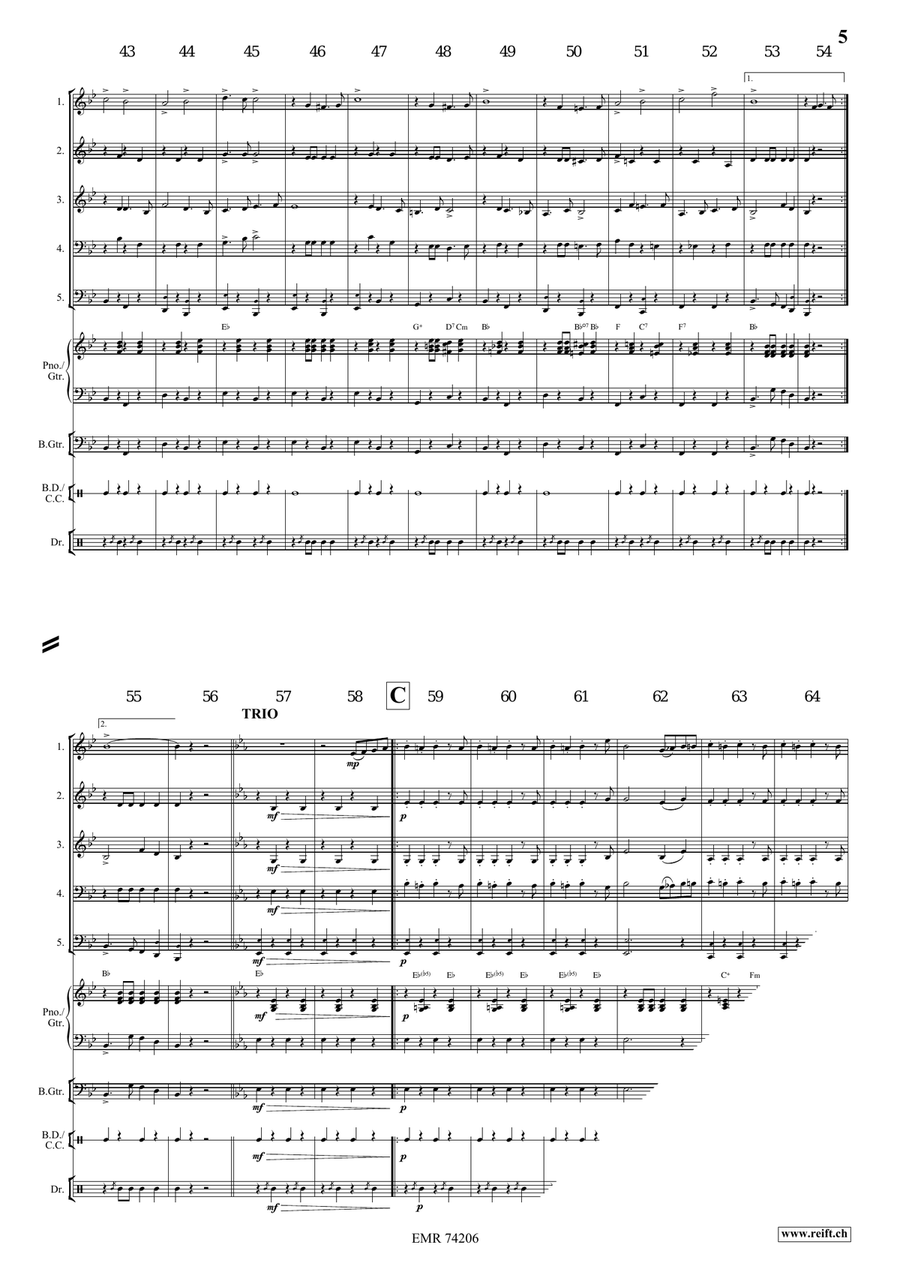 In Treue fest In Treue fest Brass Quintet scores gallery preview page 5