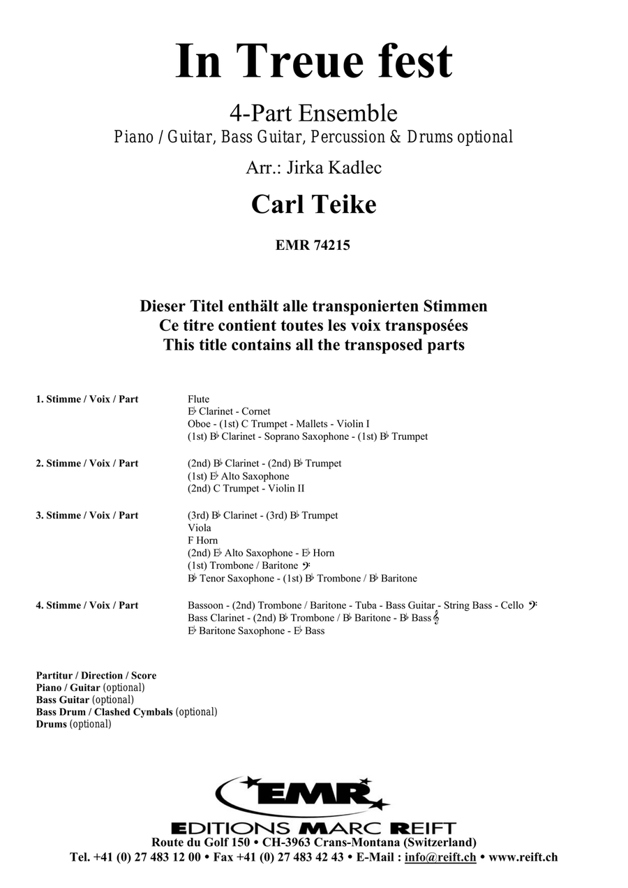 In Treue fest In Treue fest Score scores gallery preview page 2