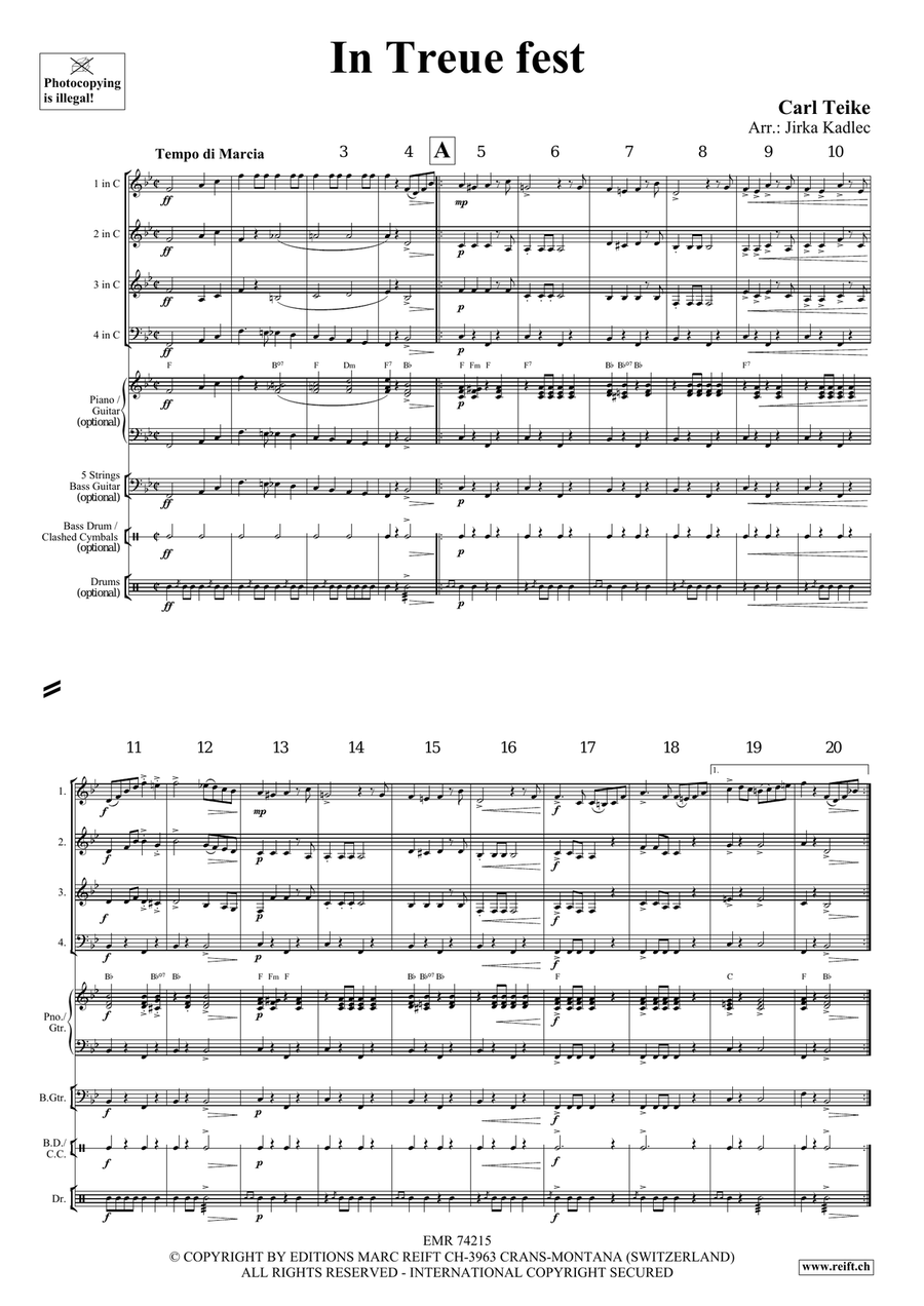 In Treue fest In Treue fest Score scores gallery preview page 3