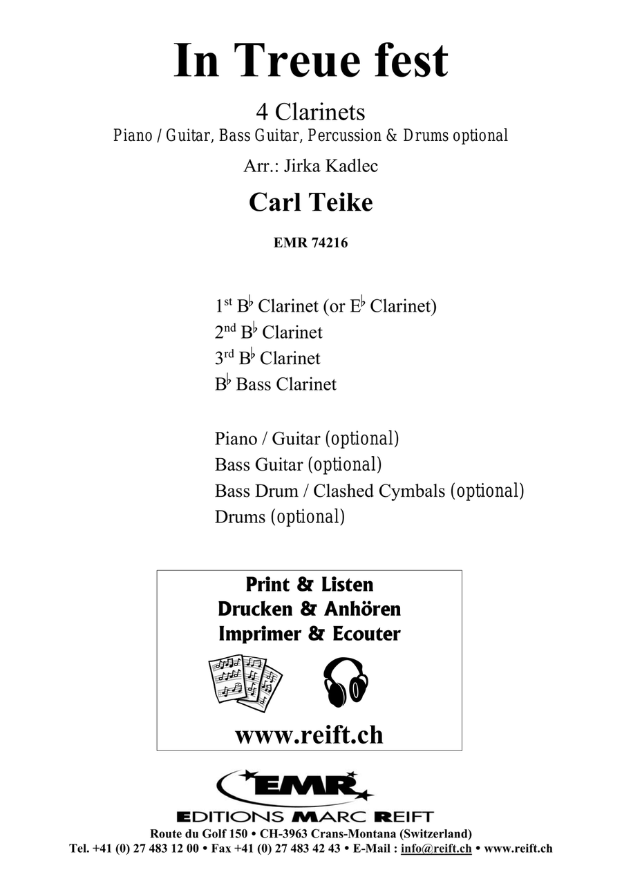In Treue fest In Treue fest Clarinet Quartet scores gallery preview page 2