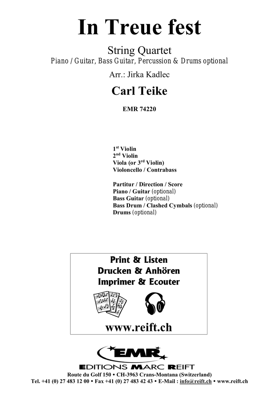 In Treue fest In Treue fest String Quartet scores gallery preview page 2