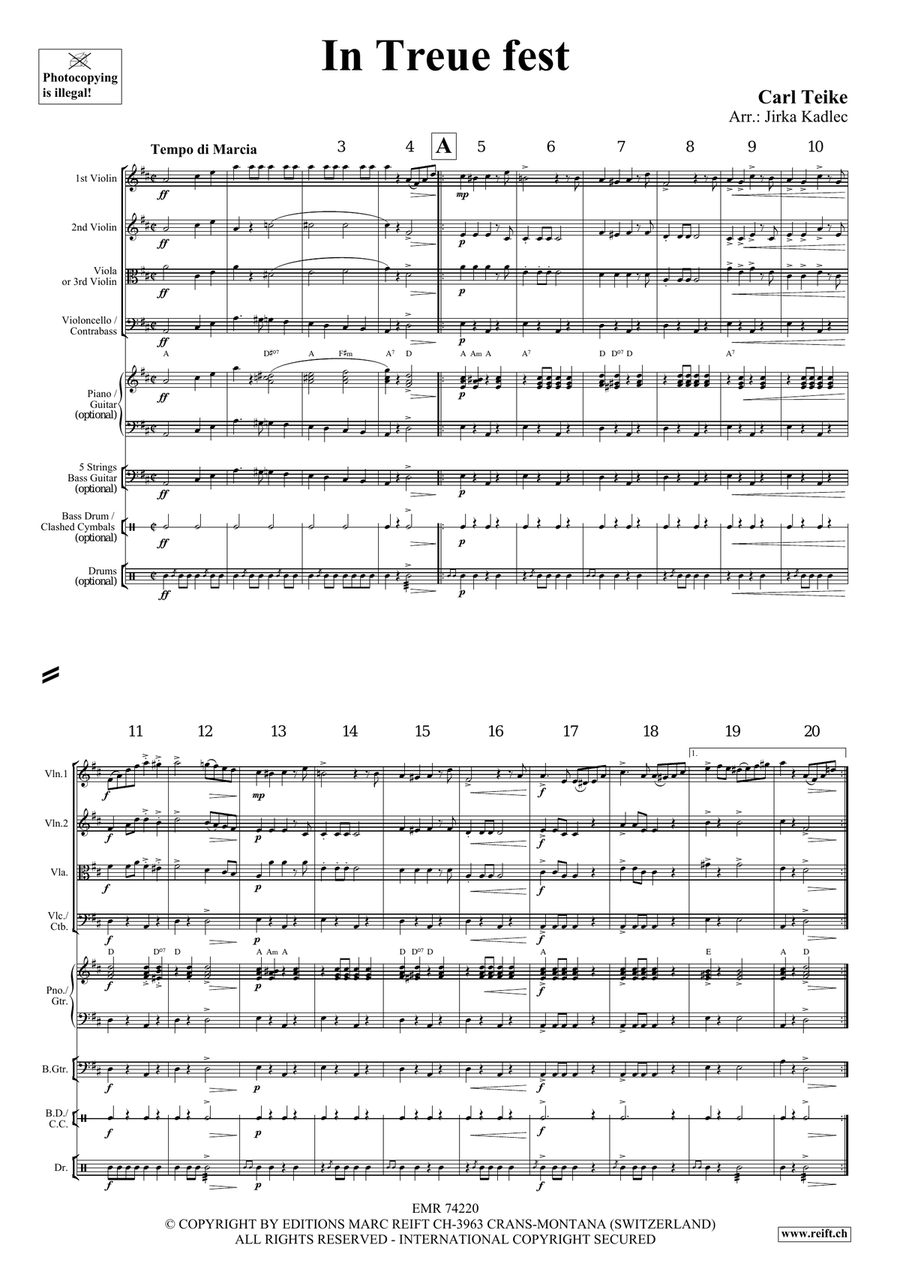In Treue fest In Treue fest String Quartet scores gallery preview page 3