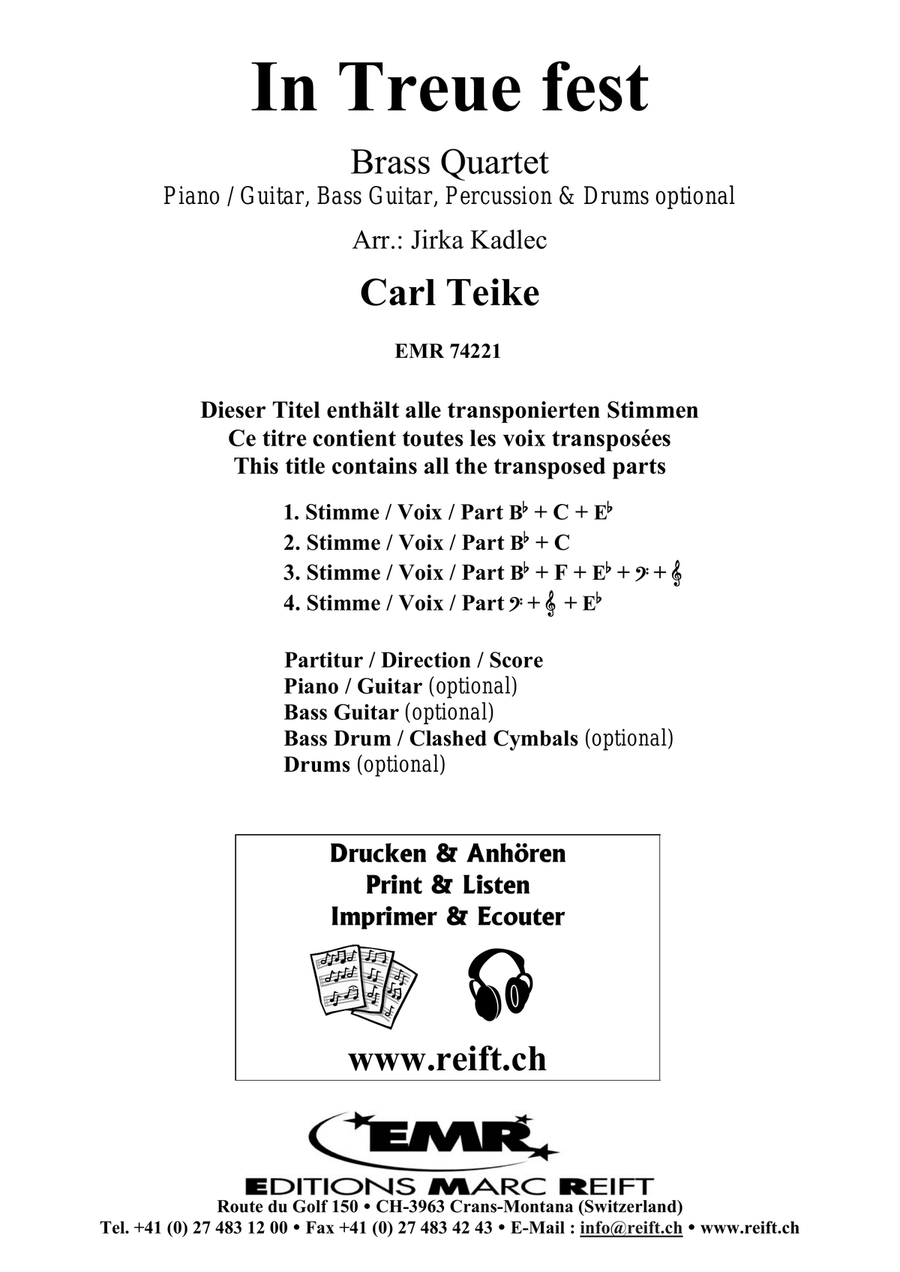 In Treue fest In Treue fest Brass Quartet scores gallery preview page 2