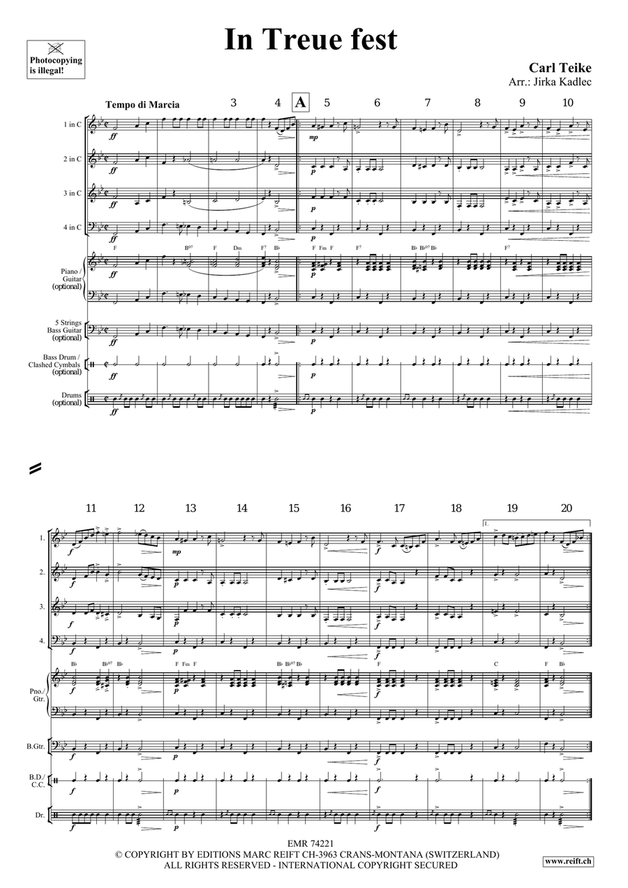 In Treue fest In Treue fest Brass Quartet scores gallery preview page 3