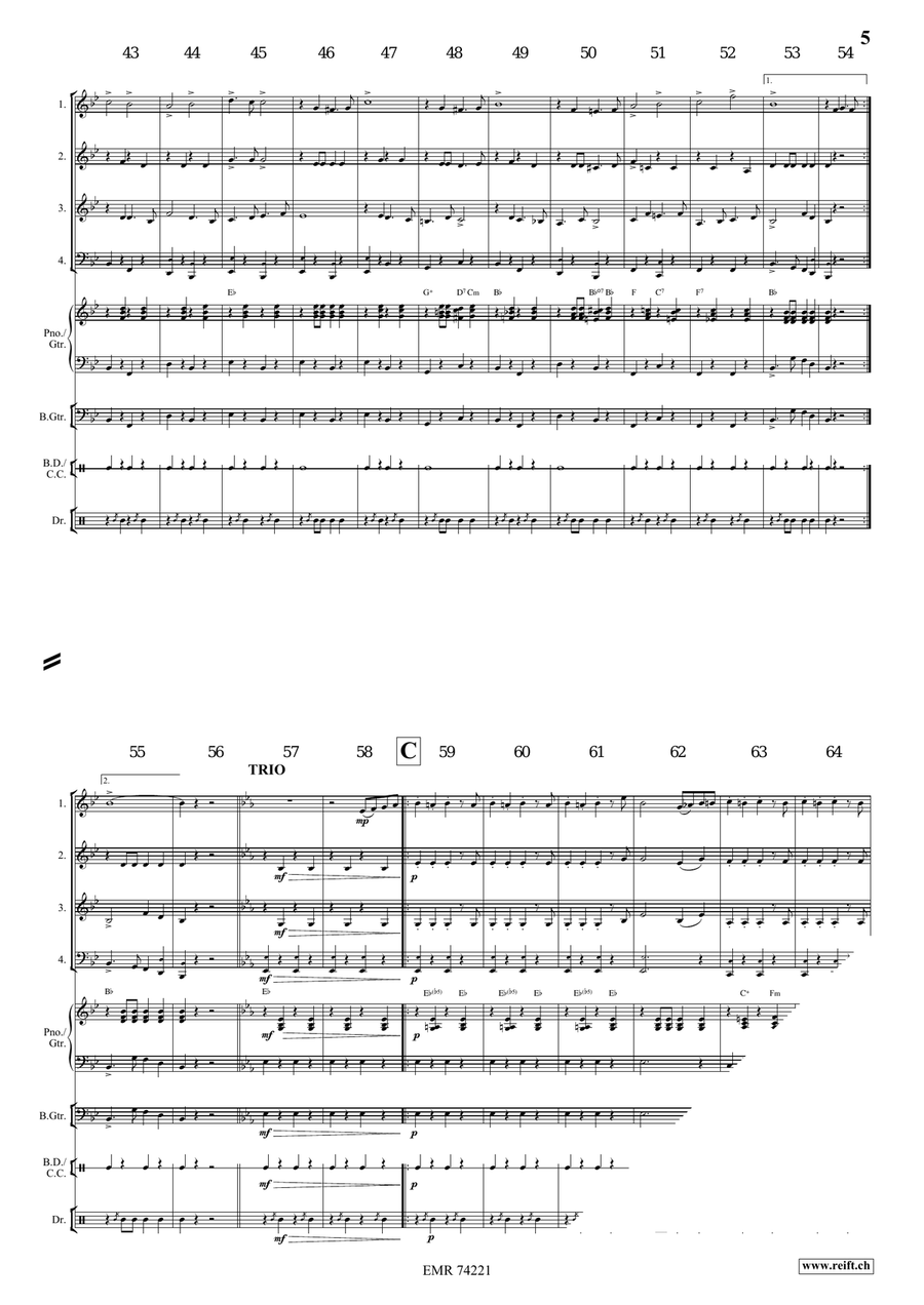 In Treue fest In Treue fest Brass Quartet scores gallery preview page 5