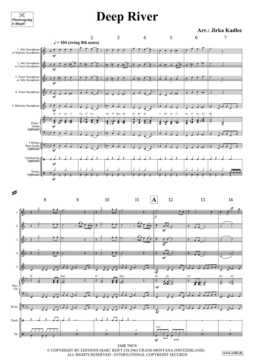 Deep River Deep River Saxophone Quintet scores gallery preview page 3