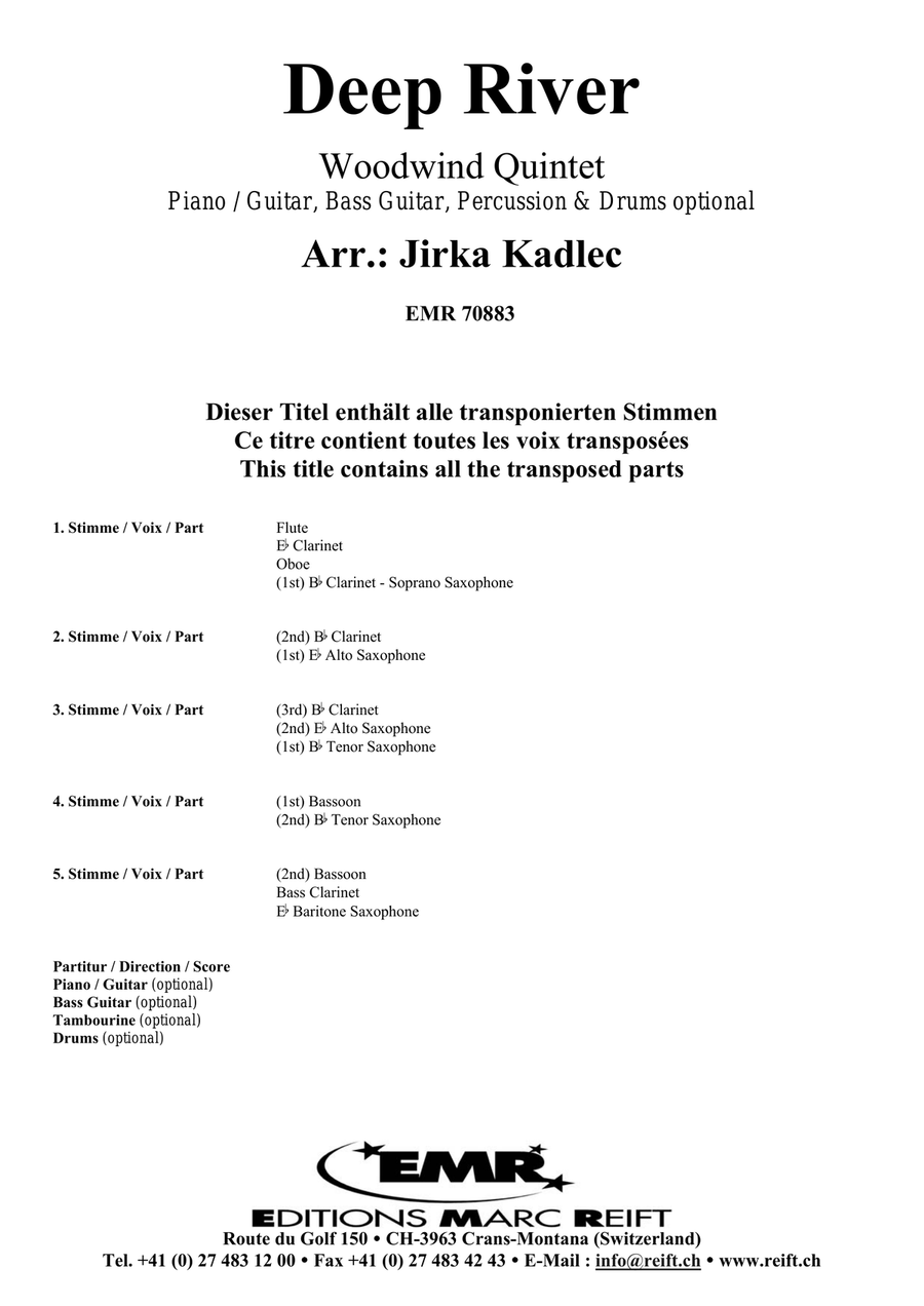 Deep River Deep River Woodwind Quintet scores gallery preview page 2