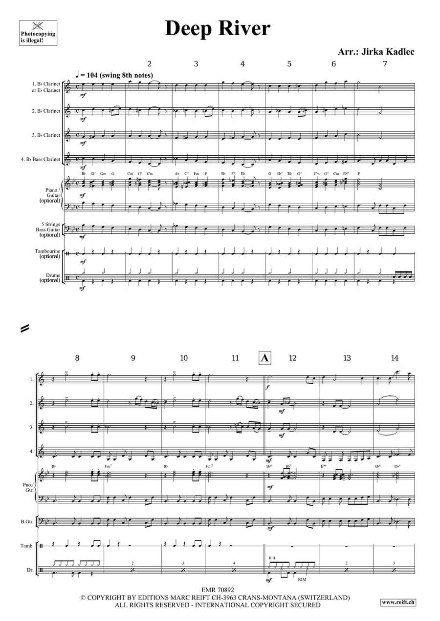 Deep River Deep River Clarinet Quartet scores gallery preview page 3