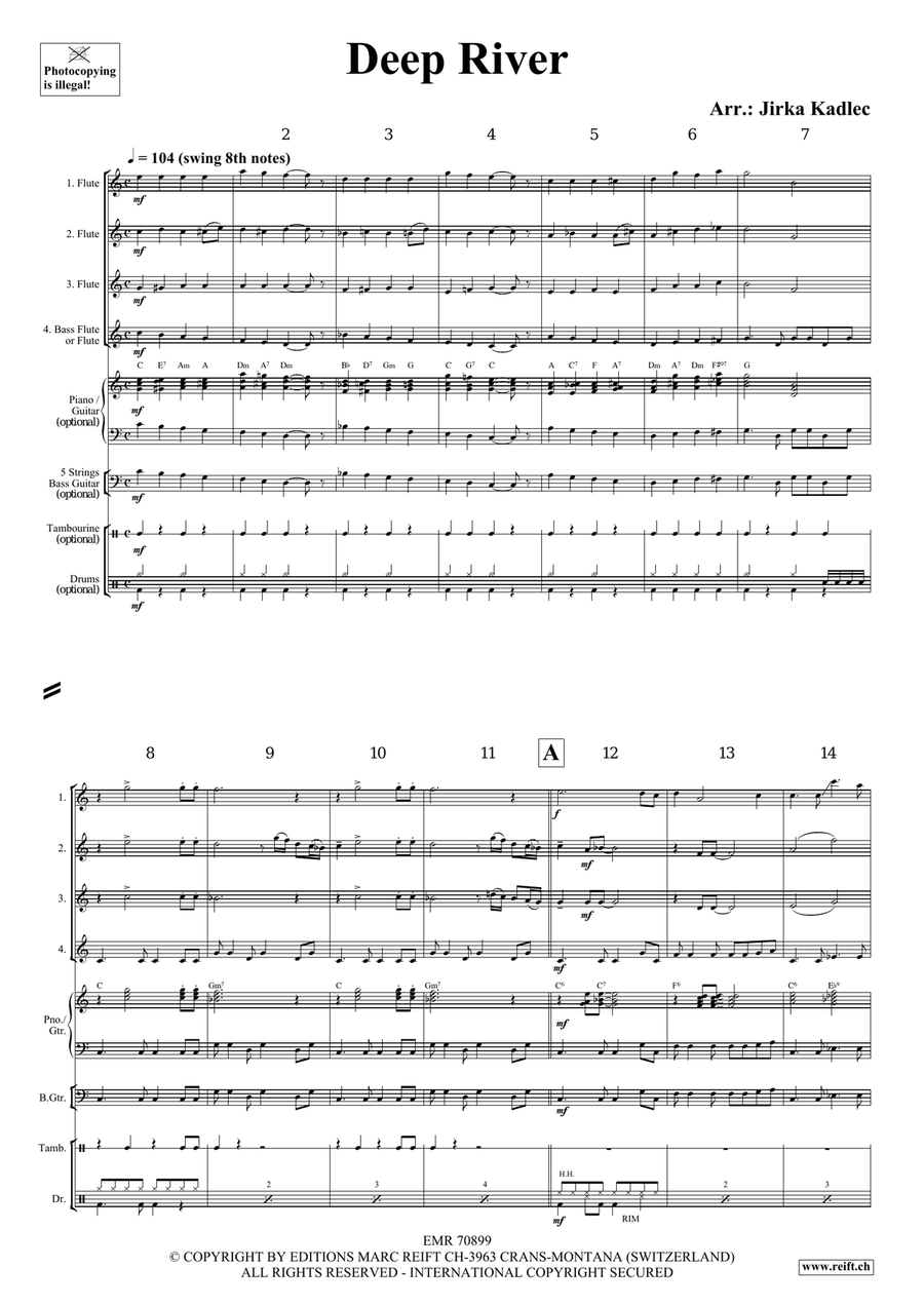 Deep River Deep River Flute Quartet scores gallery preview page 3