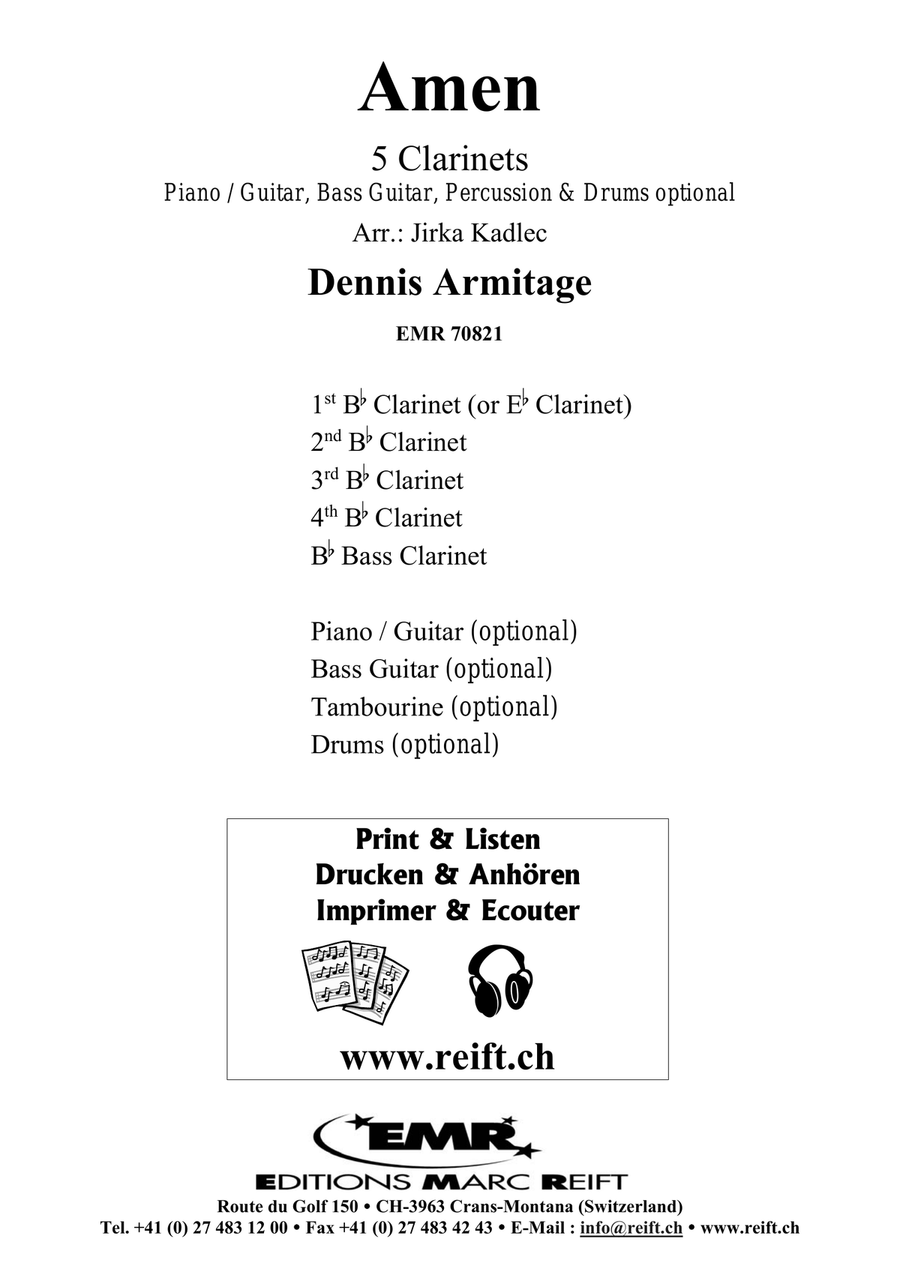 Amen Amen Clarinet Quintet scores gallery preview page 2