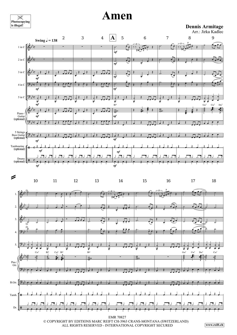 Amen Amen Woodwind Quintet scores gallery preview page 4