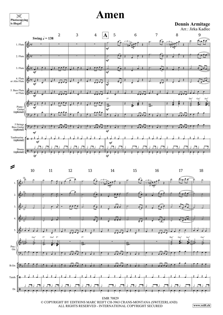 Amen Amen Flute scores gallery preview page 4