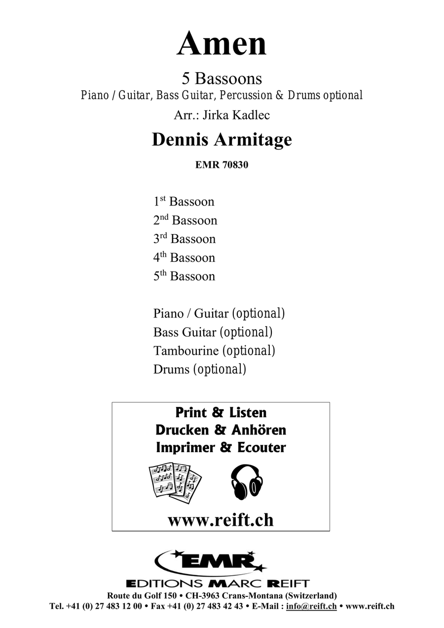 Amen Amen Bassoon scores gallery preview page 2