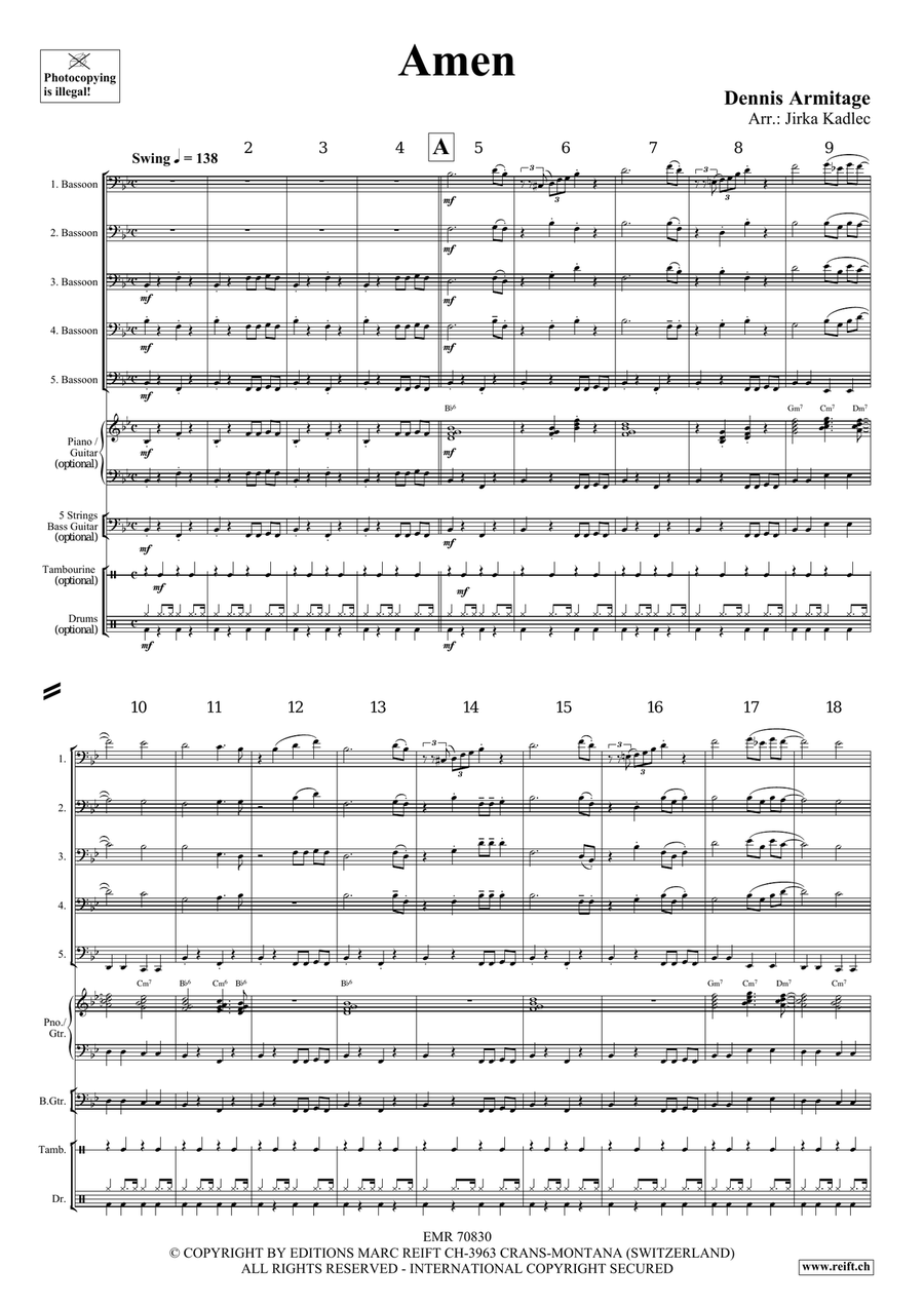 Amen Amen Bassoon scores gallery preview page 4