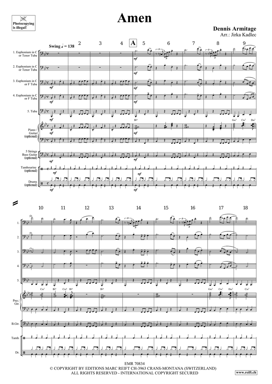 Amen Amen Tuba scores gallery preview page 4