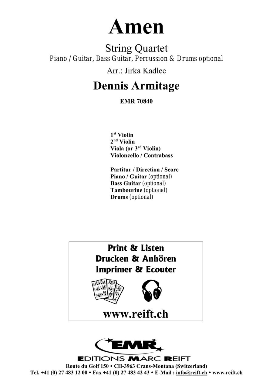 Amen Amen String Quartet scores gallery preview page 2