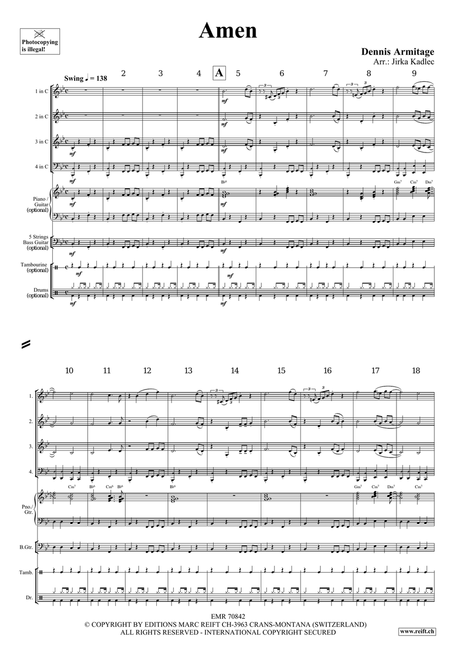 Amen Amen Woodwind Quartet scores gallery preview page 4