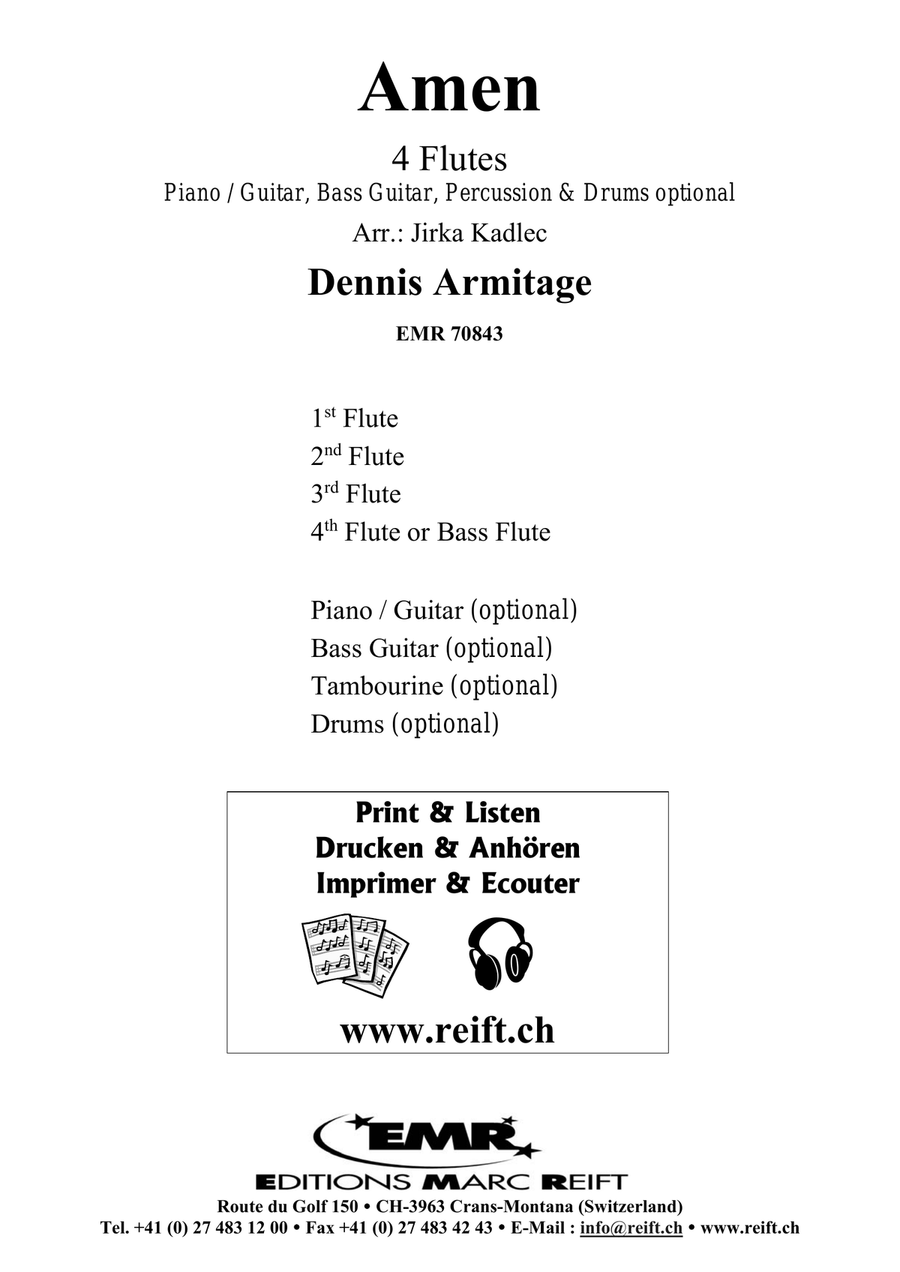 Amen Amen Flute Quartet scores gallery preview page 2