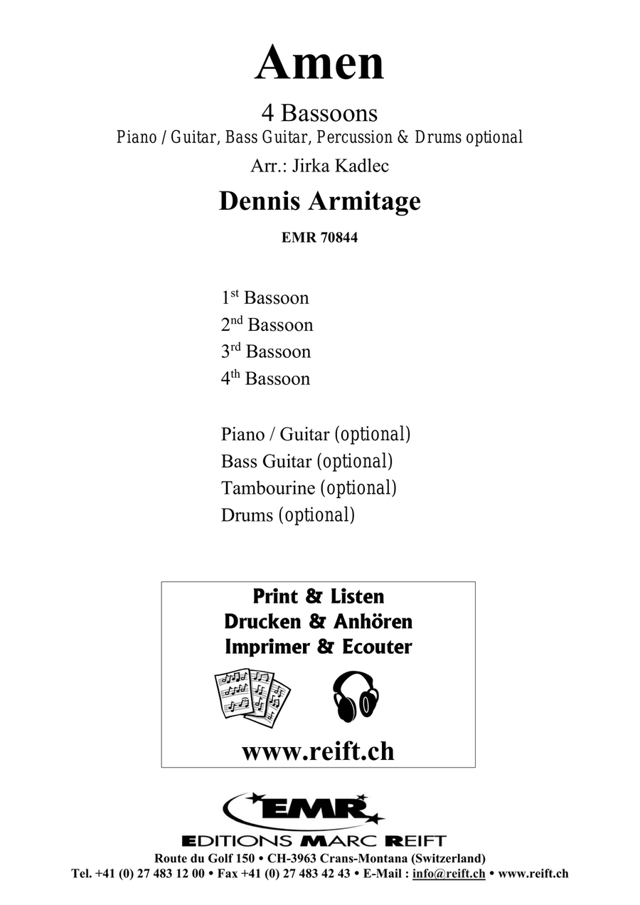 Amen Amen Bassoon Quartet scores gallery preview page 2