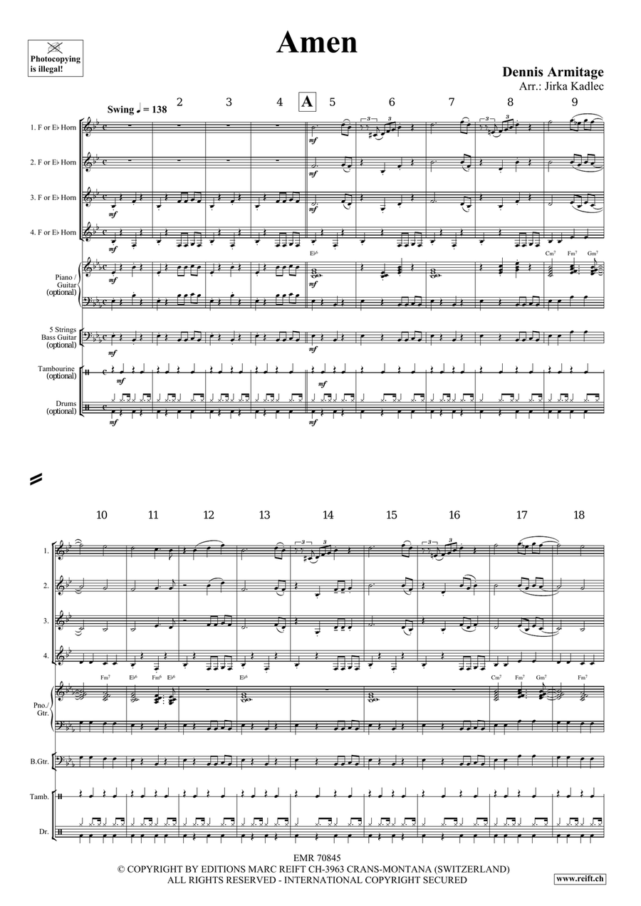 Amen Amen Horn scores gallery preview page 4