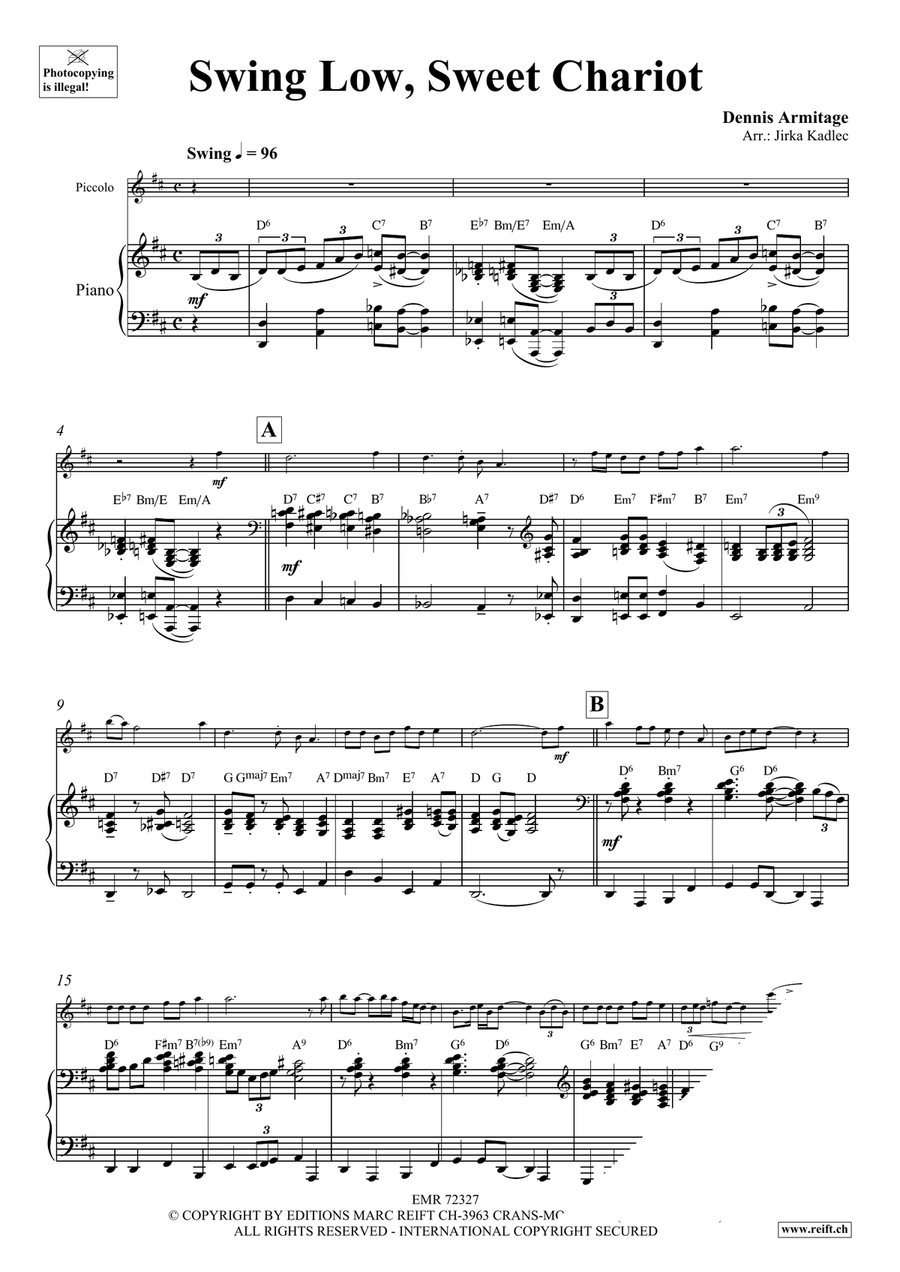 Swing Low, Sweet Chariot Swing Low, Sweet Chariot Piccolo scores gallery preview page 4