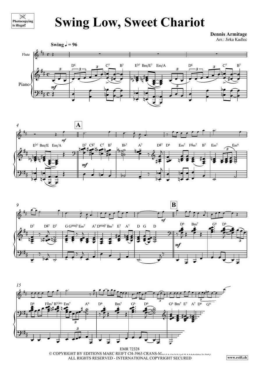 Swing Low, Sweet Chariot Swing Low, Sweet Chariot Flute Solo scores gallery preview page 4