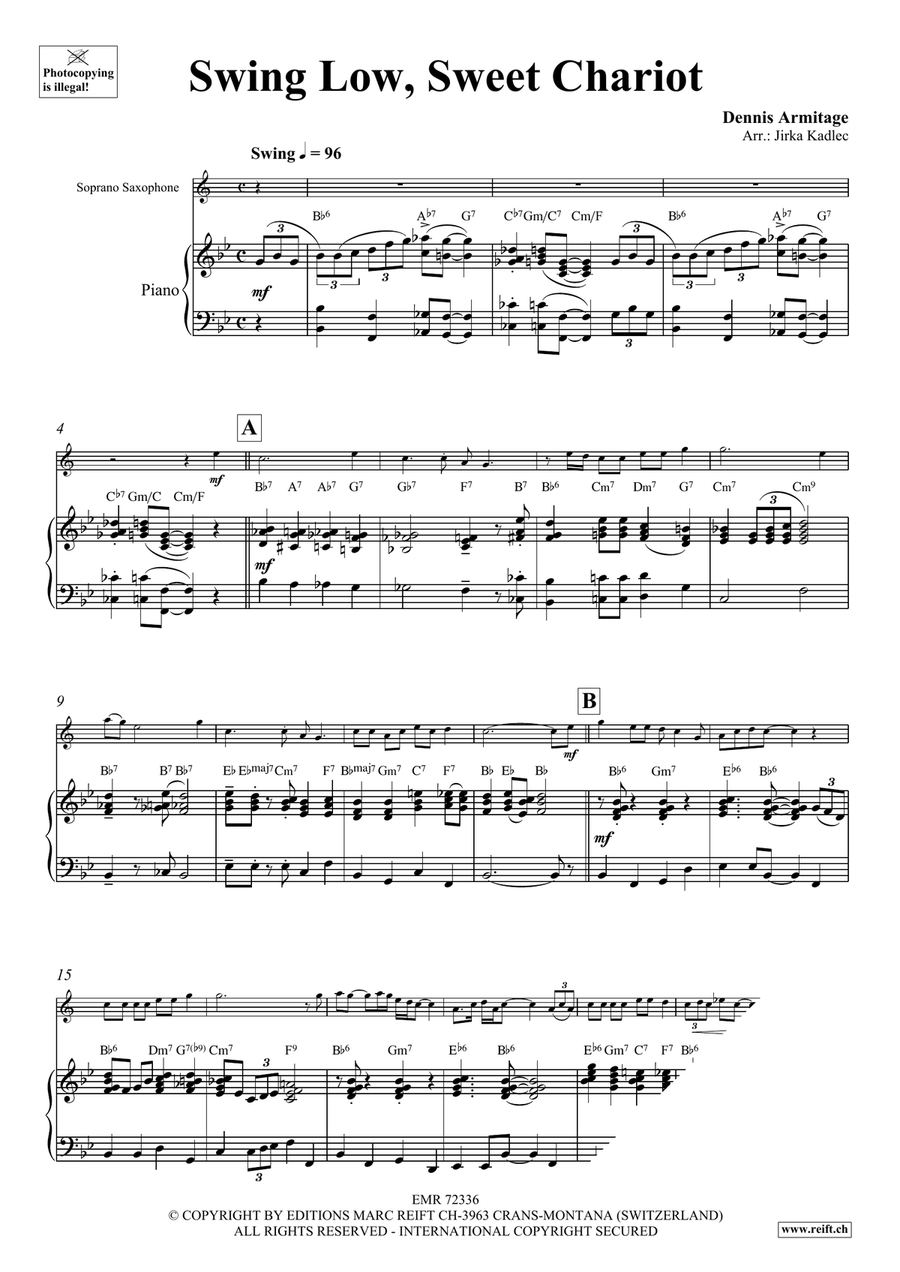 Swing Low, Sweet Chariot Swing Low, Sweet Chariot Soprano Saxophone scores gallery preview page 4