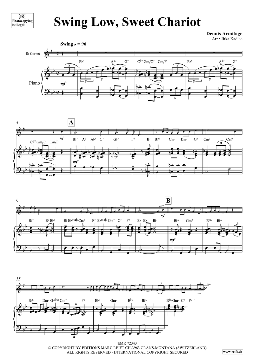 Swing Low, Sweet Chariot Swing Low, Sweet Chariot Cornet scores gallery preview page 4