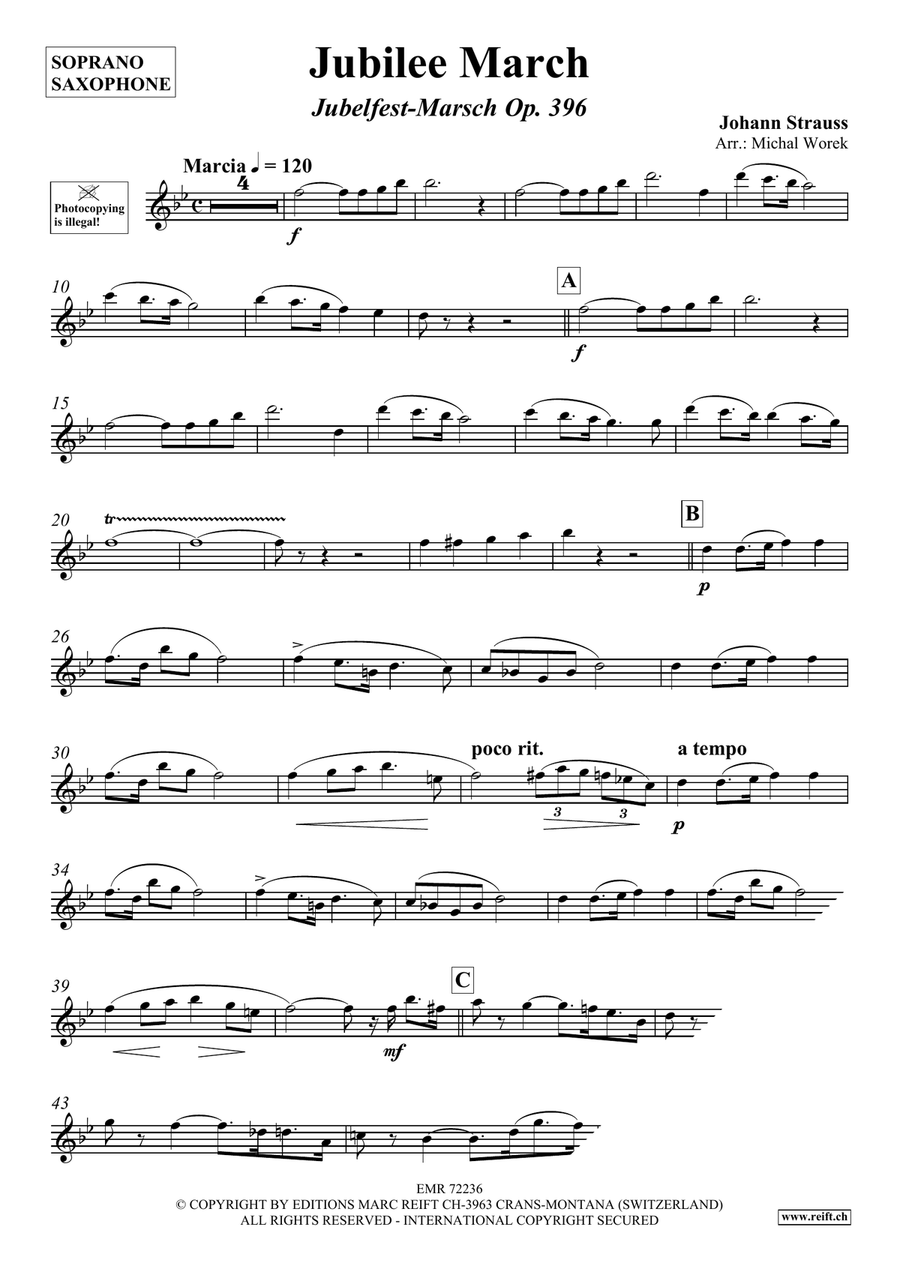 Jubilee March Jubilee March Soprano Saxophone scores gallery preview page 3