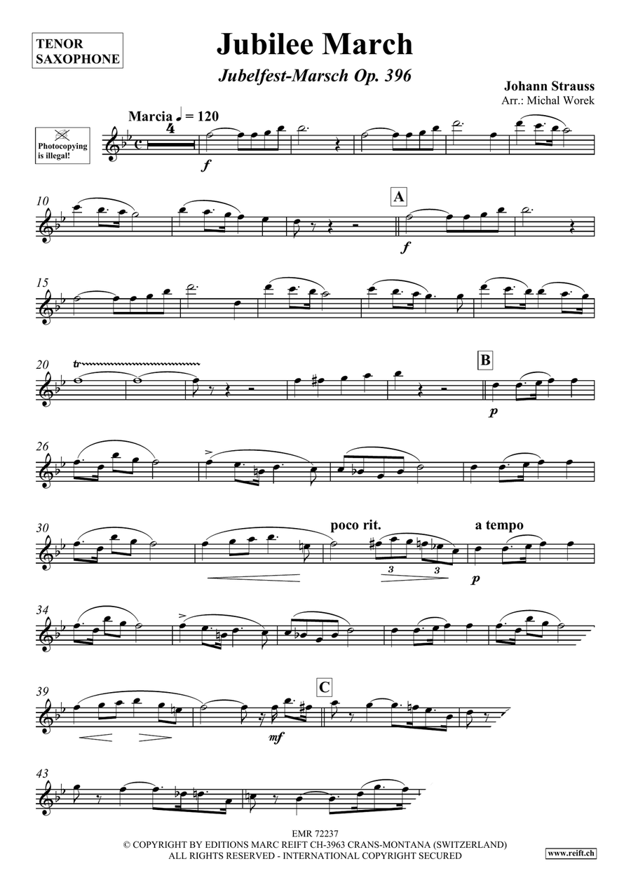 Jubilee March Jubilee March Tenor Saxophone scores gallery preview page 3
