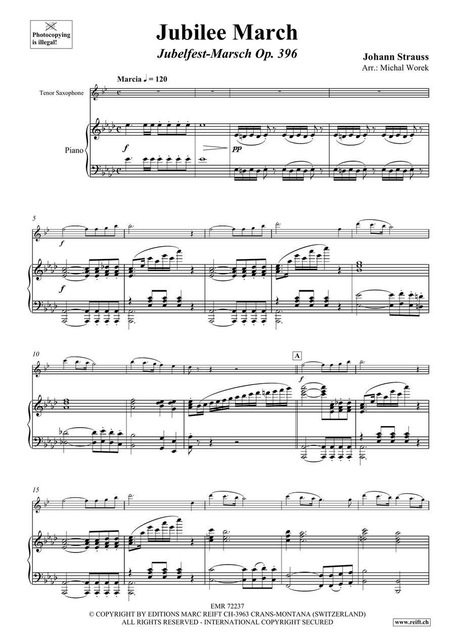 Jubilee March Jubilee March Tenor Saxophone scores gallery preview page 4