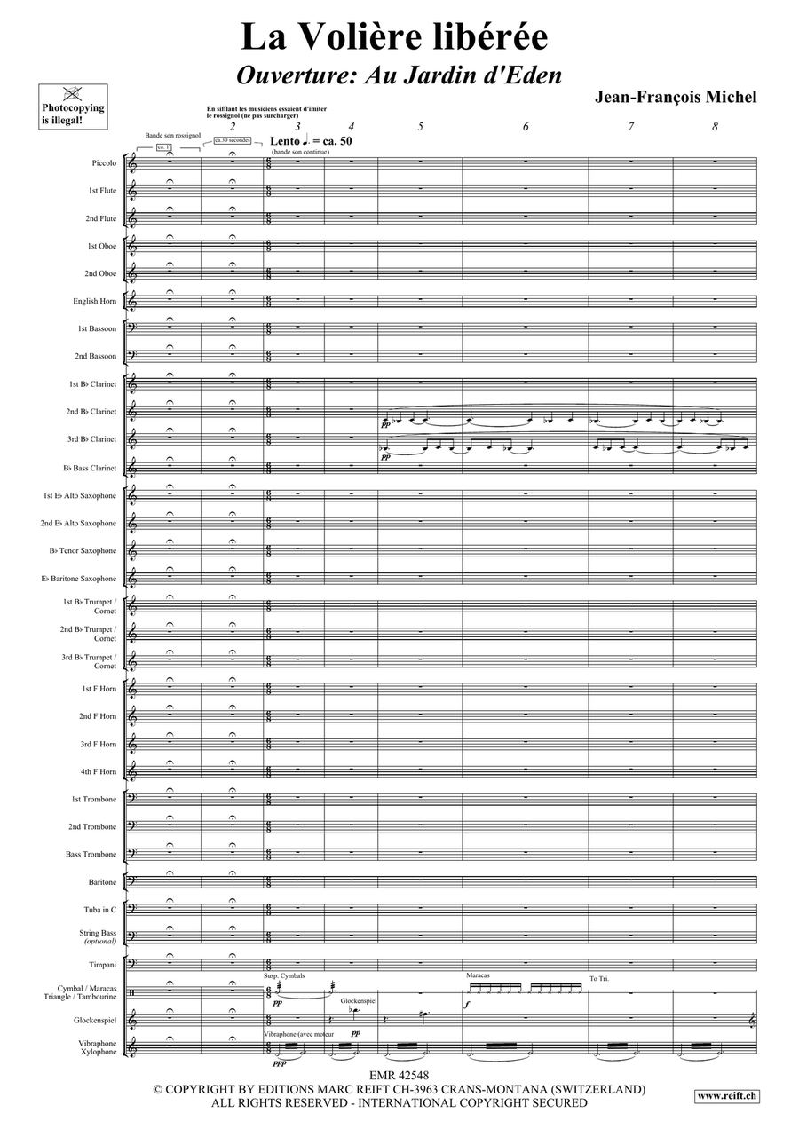 La Volière libérée Ouverture: Au Jardin d'Eden Concert Band scores gallery preview page 4