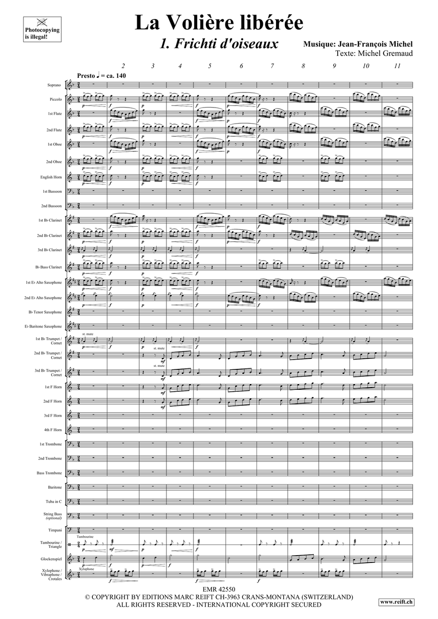 La Volière libérée 1. Fritchi d'oiseaux Concert Band scores gallery preview page 4