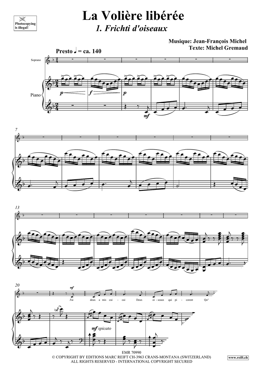 La Volière libérée La Volière libérée Piano Accompaniment scores gallery preview page 4