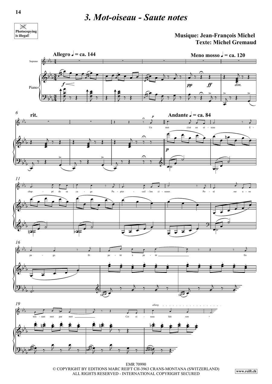 La Volière libérée La Volière libérée Piano Accompaniment scores gallery preview page 6