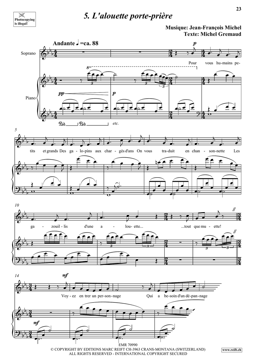 La Volière libérée La Volière libérée Piano Accompaniment scores gallery preview page 8