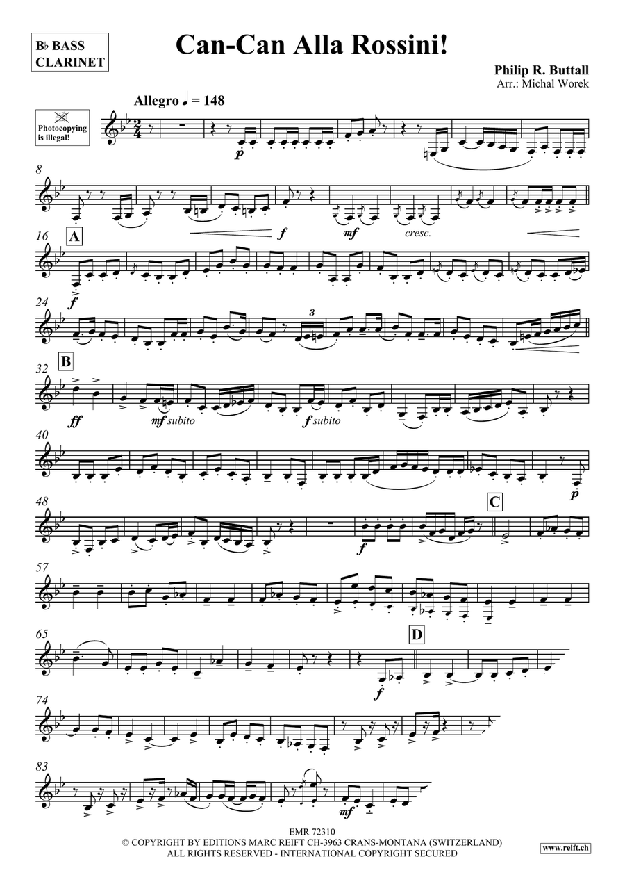 Can-Can Alla Rossini Can-Can Alla Rossini Bass Clarinet scores gallery preview page 4