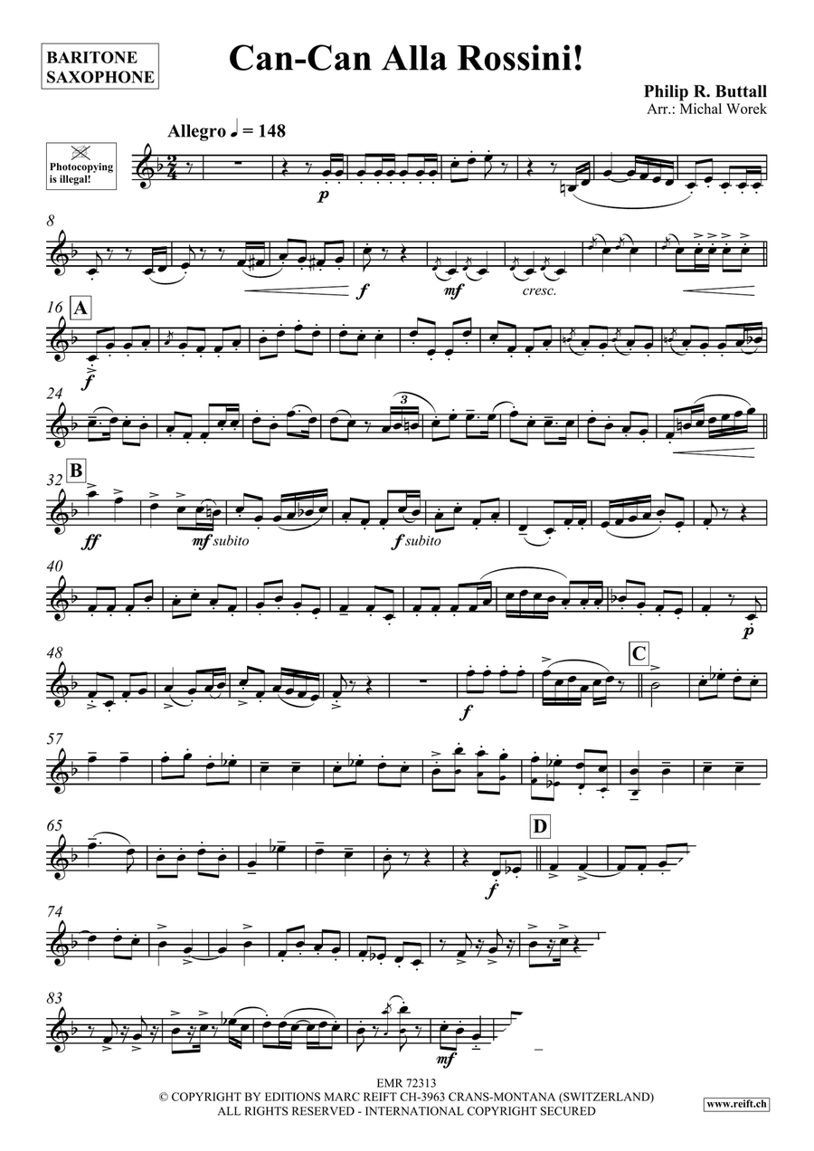 Can-Can Alla Rossini Can-Can Alla Rossini Baritone Saxophone scores gallery preview page 4