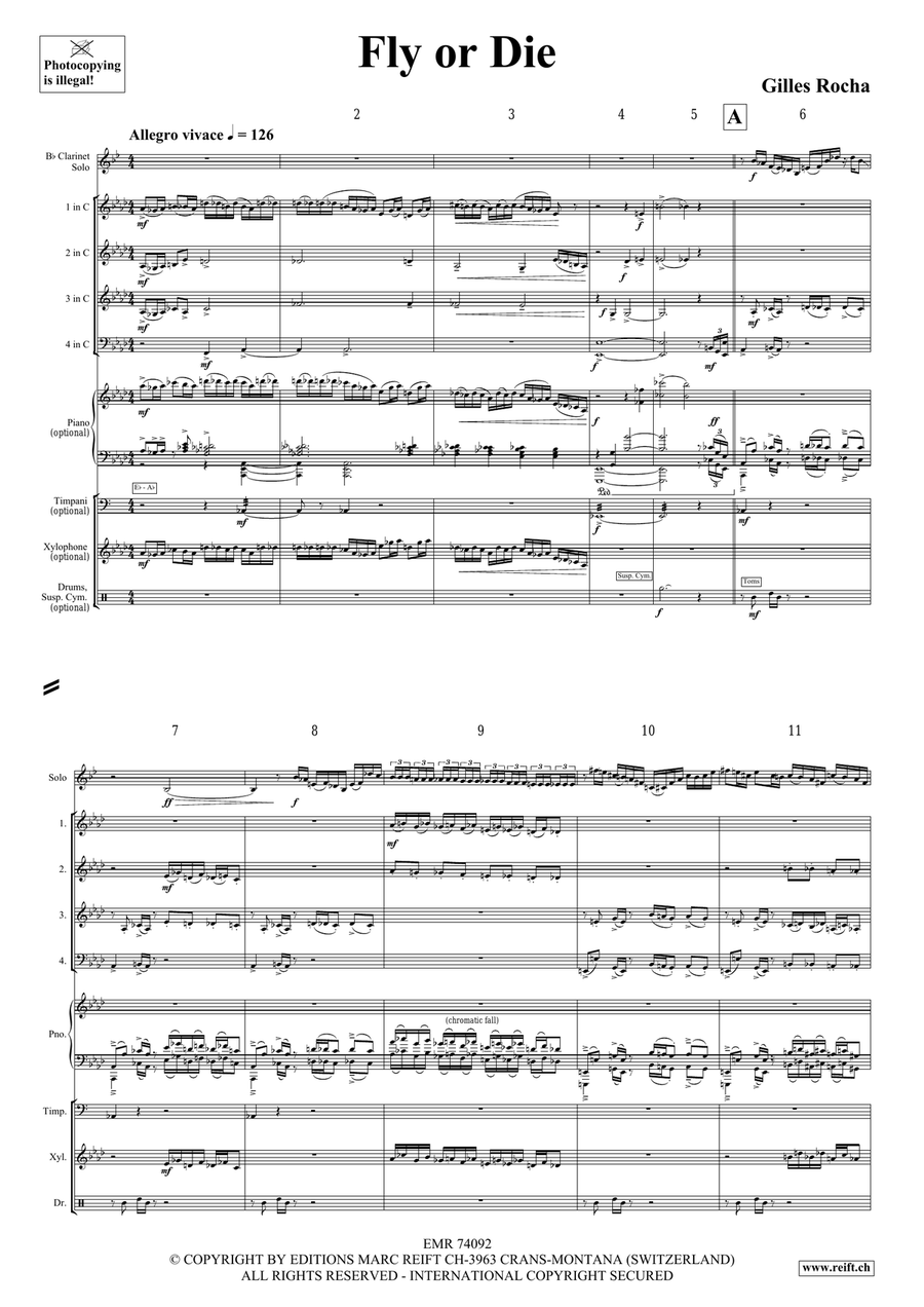 Fly or Die Fly or Die Clarinet Solo scores gallery preview page 4