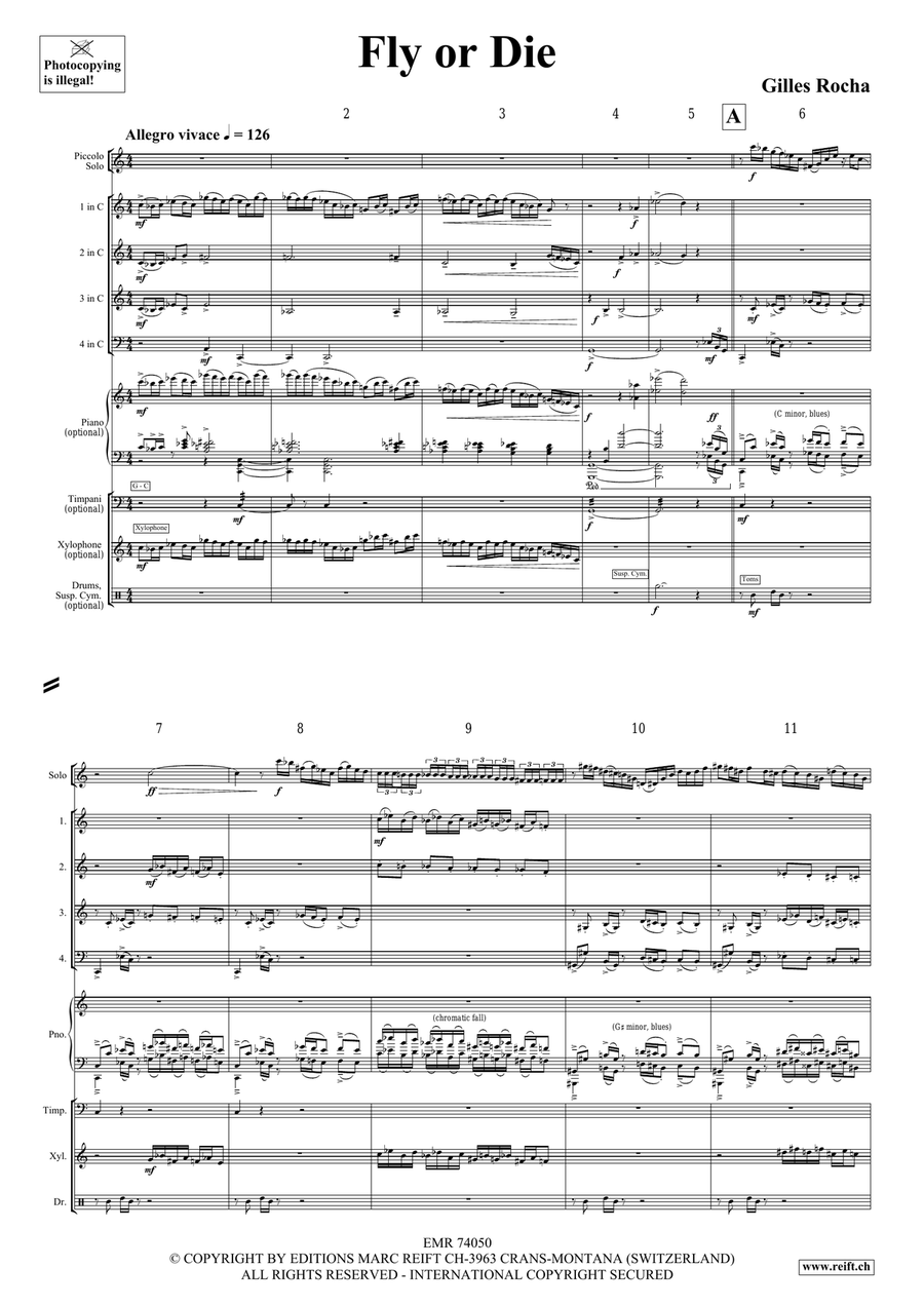 Fly or Die Fly or Die Woodwind Quartet scores gallery preview page 4